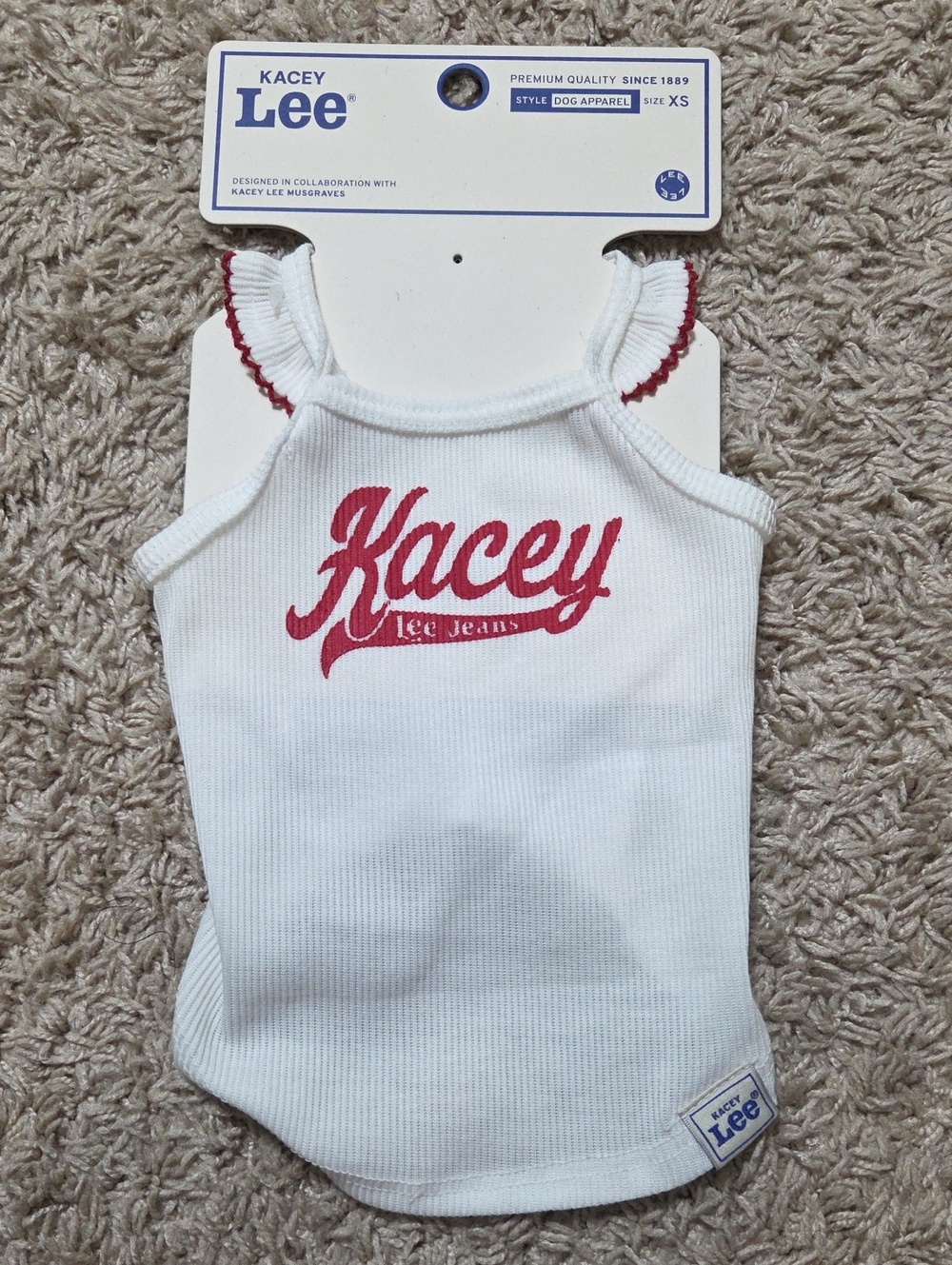 NWT Kacey Lee Musgraves Ruffled Spaghetti Strap Pet Tee for Cats and Dogs, XS